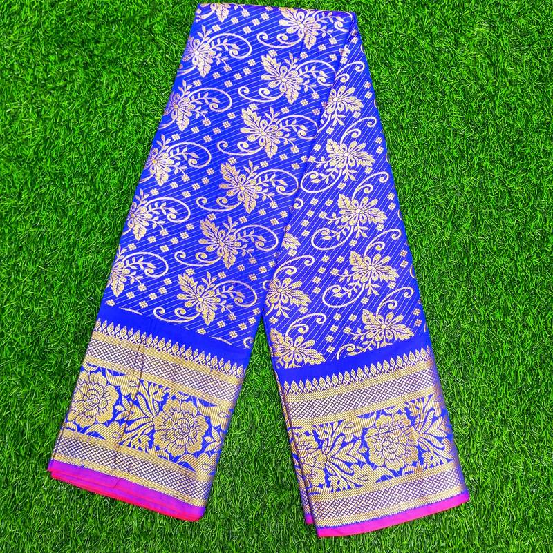 মহারাণী কাতান কম্বো ( নীল )-৩১ আইটেম জবাফুল ডিজাইন - Image 3